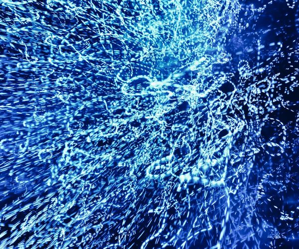Futuristic visual of metabolic energy balance and glowing blue accents